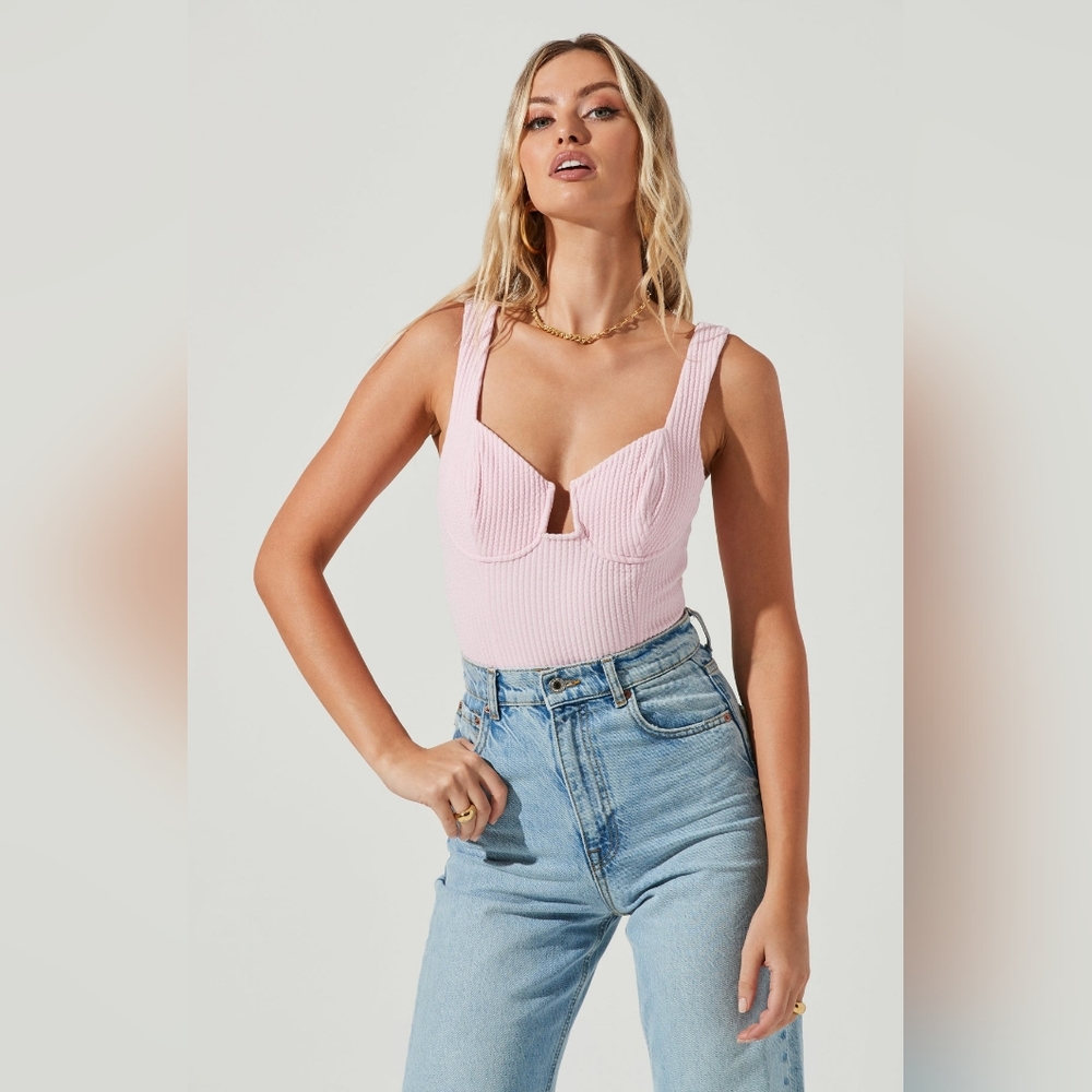 ASTR the Label Aria Bustier Bodysuit in Pink